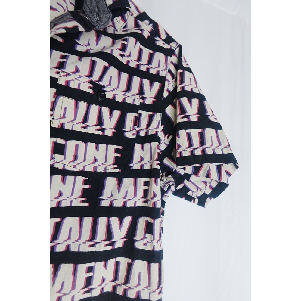 Eighty Eight "Mentally Gone" Allover Print Button Up Shirt Size M - Picture 4 of 6